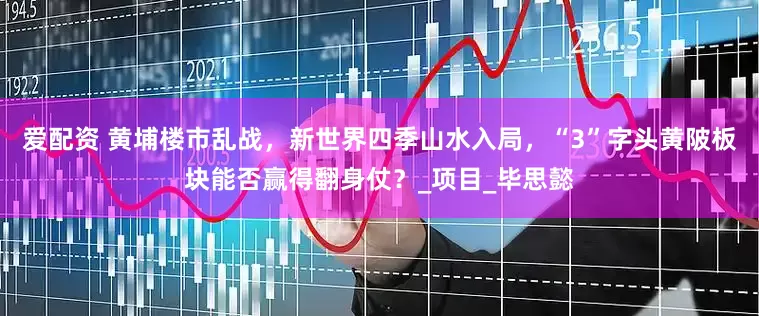 爱配资 黄埔楼市乱战，新世界四季山水入局，“3”字头黄陂板块能否赢得翻身仗？_项目_毕思懿